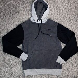 Champion Men's Color Block Hoodie Gray Black size small hooded